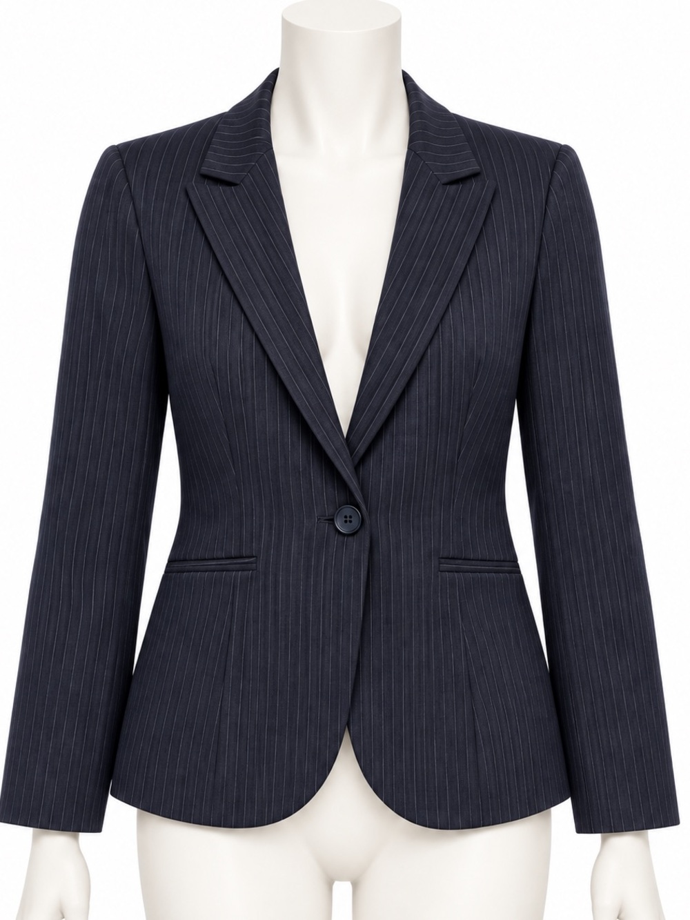 Teenflo Classic Navy Pinstripe Single Button Blazer